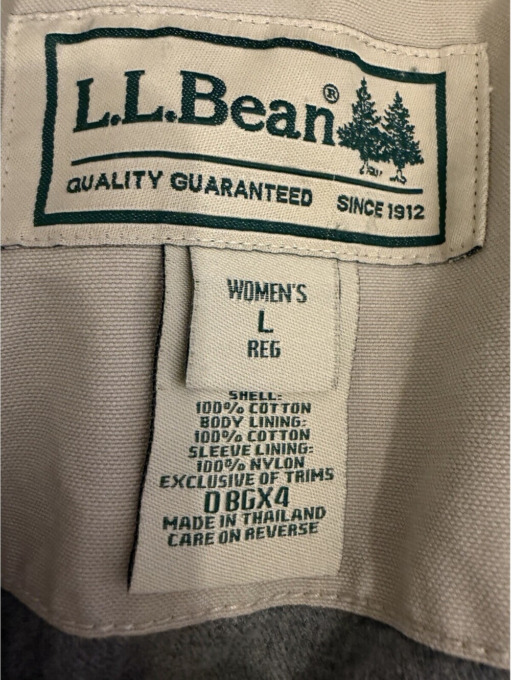 LL Bean Chore Field Barn Coat Jacket Womens Large Plaid Primaloft Liner VTG 90s - Picture 3 of 15